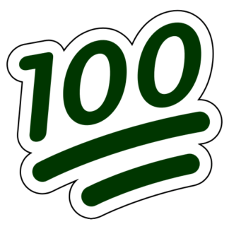 100 One-Hundred Emoji Sticker (Dark Green)